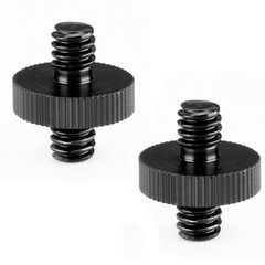1/4 inch Male to Male Threaded Adapter Aluminum Black 2 Pack Camera Cage Mount