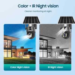 Solar Battery Powered Wireless WiFi Outdoor Pan/Tilt Home Security Camera System