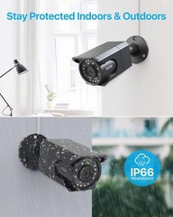 ZOSI 4K Security PoE Camera System with Audio Color Night Vision 24/7 Recording