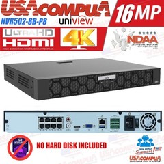 UNV Uniview NVR502-8B-P8-IQ 16Ch AI NVR H.265 UPTO 8MP/4K NVR 8x POE ONVIF