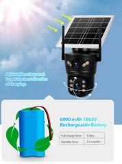 6MP Solar Camera WIFI Solar Panel Dual Lens Camera Home Security Cam + 128G Card