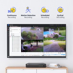 ANNKE 8CH DVR 5MP Audio Security Camera System Human Detection Color Night Vison
