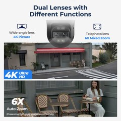 Reolink TrackMix PoE 4K PTZ Security Camera Dual-Lens 6X Zoom Smart Detection