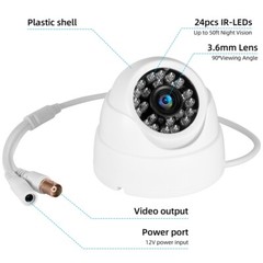 KERUI 5in1 HD 5MP 1080P 3.6mm TVI AHD CVI Analog CCTV Night Lens Dome Camera