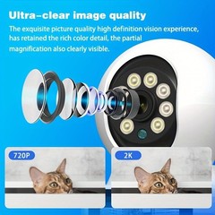 boykeep Wireless 2G WiFi Security Camera 2K Smart Indoor Night Vision Wired Cam