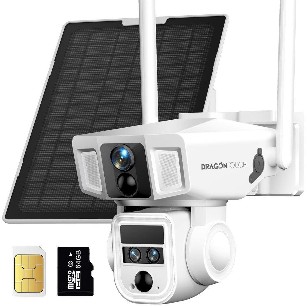 Dragon Touch 4G Cellular Security Camera 4K, Wireless, SIM Card, Local Storage