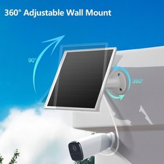 6W Solar Panel for Outdoor Security Camera with Micro USB & USB C Port Solar
