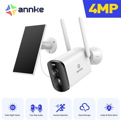 ANNKE 4MP WIFI Security IP Camera AI Color Night Solar Battery Two Way Audio