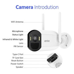 ANNKE 4MP Wireless Security Camera System Wifi Solar Battery Powered 2 Way Audio