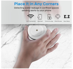 Wifi Water Leak Detector: 110Db Water Sensor Alarm with Triple Real-Time Alerts