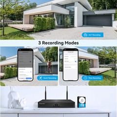 5MP Smart Home Security Camera System 10CH NVR WiFi Alexa Human Detection 1TB