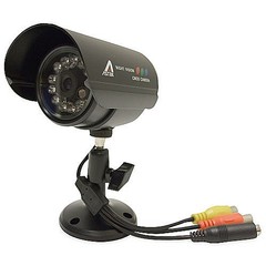 4/pics Wired Surveillance IR Cameras + 4x Power Supply NEW