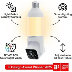 Wyze Bulb Cam 2K Smart Security Camera LED Light Bulb WiFi Color Night Vision