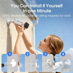 10CH NVR Solar Wireless Security Camera System Kit 4MP Outdoor Motion Alert IP65