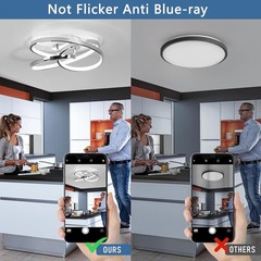 LED Ceiling Light Fixtures,36W Flush Mount Modern Chrome, 6000K