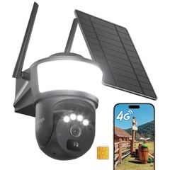 4G LTE Cellular Solar Security Camera Wireless Outdoor, Free Cloud Storage, N…