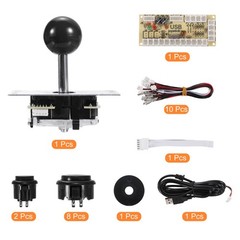 PC Joystick DIY Kit Arcade Game Joystick Parts ABS 5Pin for Classic Arcade Black