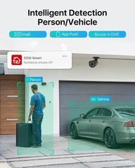 4 Camaras De Seguridad Wifi Exterior 1080P Inalambrica Con Vision Nocturna Video
