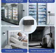 Power Failure Alarm WiFi Smart Power Outage Alarm with App 2 Sockets