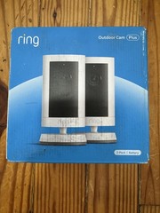 Ring Outdoor Cam Plus, 2 Pack White – Battery Powered – 2K Video NEW & SEALED