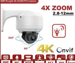 Alptop 4K Outdoor POE IP PTZ Camera Compatible W/ Onvif Protocol Mini Speed Dome