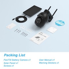 ANRAN 5MP Solar Battery Security Camera Outdoor Wireless WIFI Free APP Audio IR