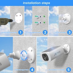 ANRAN 3MP Wireless Security Camera Outdoor Solar Battery Powered WiFi 2 Way Talk