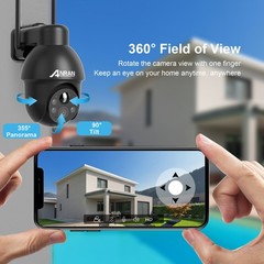ANRAN 3MP Wireless Security Camera Solar Battery Home WiFi PTZ Outdoor 360° View