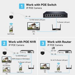 8MP POE IP PTZ Security Camera 20x Optical Zoom 2-Way Audio IR Night Vision IP66