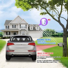 Htzsafe Solar Driveway Alarm System 1/4 Mile Long Transmission Range waterproof