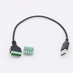 10x USB 2.0 A Male to 5 Pin Screw Connector w Shield Terminal Plug Adapter Cable