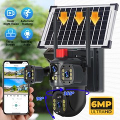 Upgraded Solar Battery Powered Wireless WiFi Outdoor PTZ Home Security Camera US