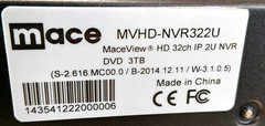 MACE MaceView DVD / HD 32 Channel IP 2U NVR – NO HDD