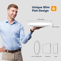 BLNAN Dimmable LED Flush Mount Ceiling Light Fixture with 12Inch 24W, White