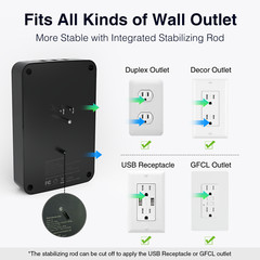 Gosund 3 USB 6 Ports Smart Plug Sockets Outlet Extender Wall Adapter Anti-surge