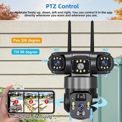 Solar Battery Powered Wireless WiFi Home Security Camera System Outdoor Pan/Tilt