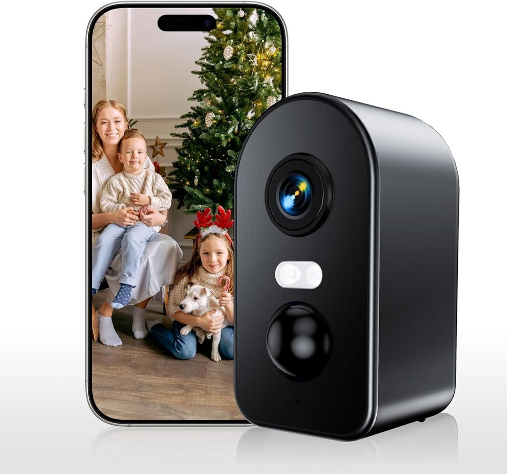 4G Cellular Security Camera Indoor Built-in SIM Card, 2K No Wi-Fi Camera Port…
