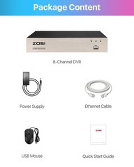 ZOSI H.265+ 8CH 5MP Lite 4-in-1 Surveillance DVR Recorders with Hard Drive 2TB f