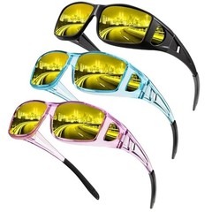 Glasses, Fit Over Glasses A03-glossy Black/Clear Purple/Clear Blue Night Vision
