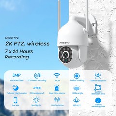 ARCCTV Wireless Security Camera System Outdoor WiFi Pan/Tilt Audio Night Vision