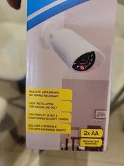 1 Fake Security CCTV Camera Dummy Camera White w/ Flashing Red LED Light