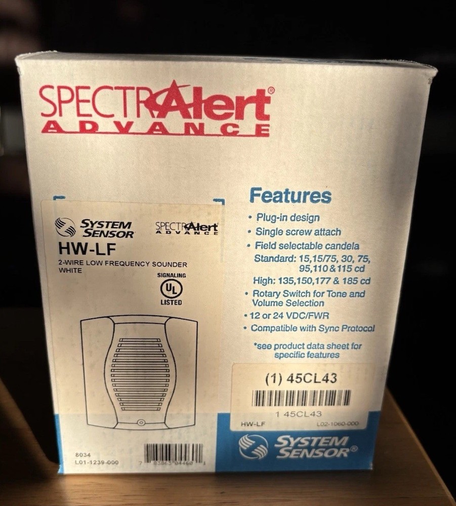 NEW System Sensor HW-LF Low Frequency Sounder White 2 Wire FAST FREE SHIPPING!