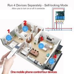 4 Channel Smart WiFi RF Bluetooth Wireless Dry Contact Relay Switch Module,Ph…