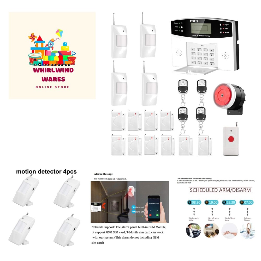 Security Alarm System 99+7 Zone Auto Dial 3/4G GSM SMS Home Burglar Security …