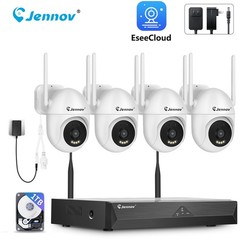 JENNOV Wireless CCTV Security Camera 10CH 5MP NVR WiFi IP System 2-Way Audio