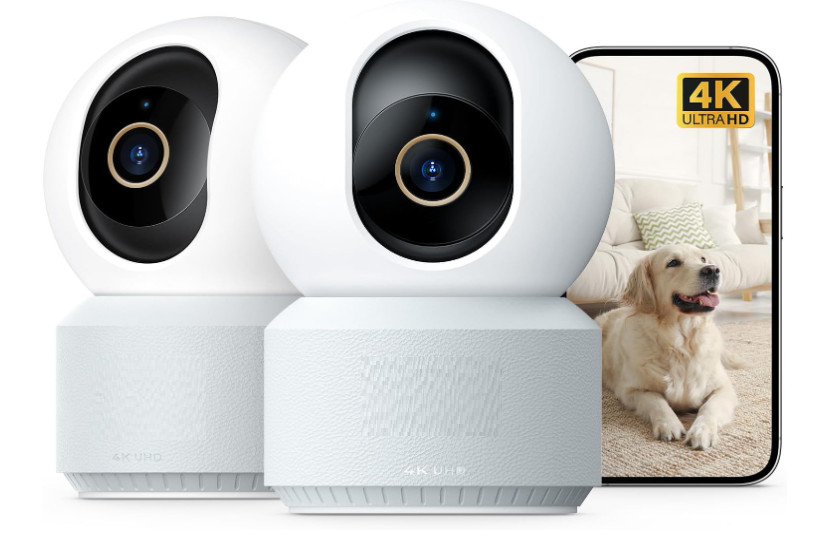 (2 Pack) Cámara interior 4K UHD 360° con seguimiento automático, WiFi dual y de