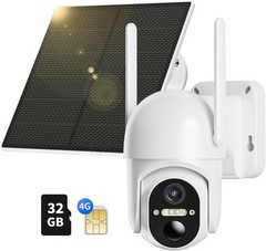 4G LTE Solar Security Camera with SIM and Memory Card – 2K HD, No WiFi Needed