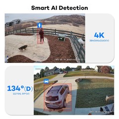 ONWOTE 4K 8MP PoE IP Security Camera, AI Human Vehicle Detection, 3840×2160 8…