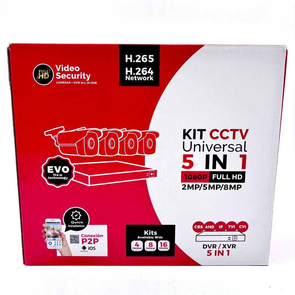 CCTV Kit Universal 5 IN 1 1080P Full HD Home Security Camera 4 Channel 4 Cam Set