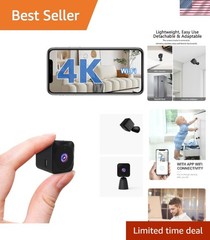 Compact Wireless Indoor Security Camera with App Control & Cloud Storage Support